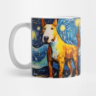 Bull Terrier Portrait in Starry Night style Mug